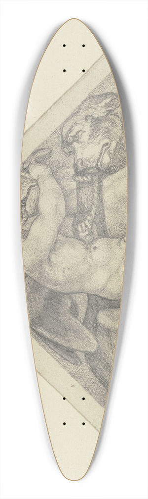 Eugen Eduard Schffer - Erot with Cerberus. 39.3 inch art pintail longboard deck