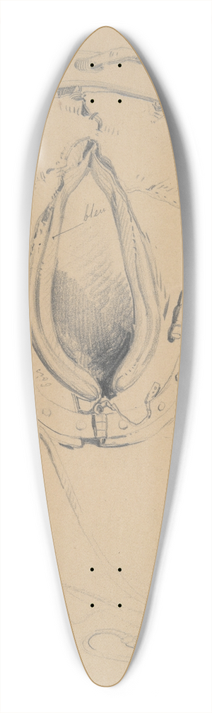 Eugene Le Poittevin - Study of a HorsesHarness 39.3 inch art pintail longboard deck