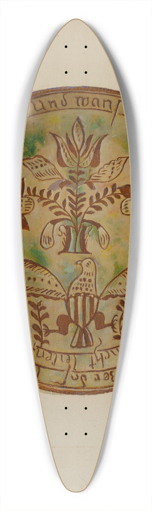 Eugene Shellady - Pa. German Plate 39.3 inch art pintail longboard deck