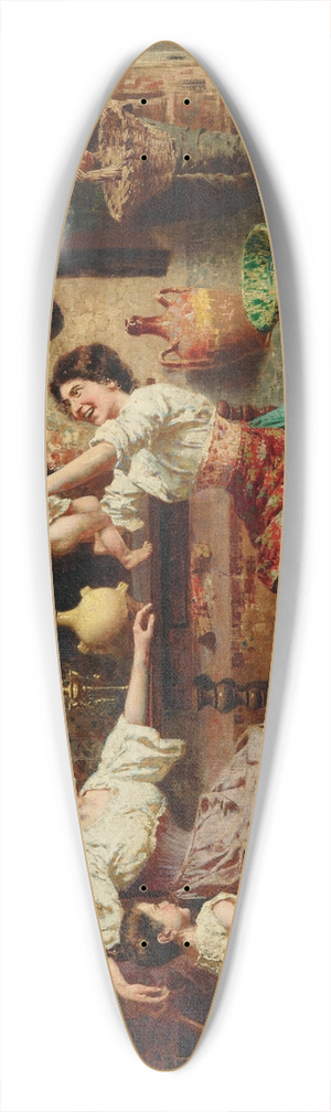 Eugenio Zampighi - The Happy Family 39.3 inch art pintail longboard deck
