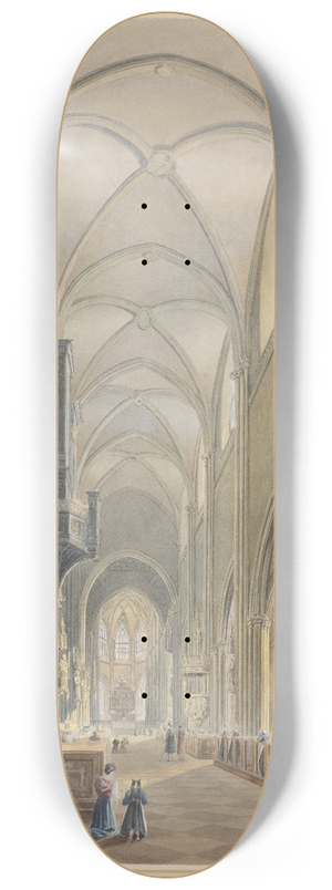 Carl Ludwig Frommel - Das Innere des Mnsters zu Freiburg 8.25 inch art skate deck