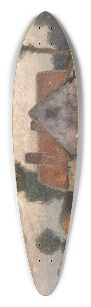 Eugen Kampf - Farm in stormy landscape 39.3 inch art pintail longboard deck