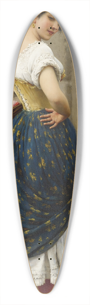 Eugen von Blaas - A Maiden With A Basket Of Roses 39.3 inch art pintail longboard deck