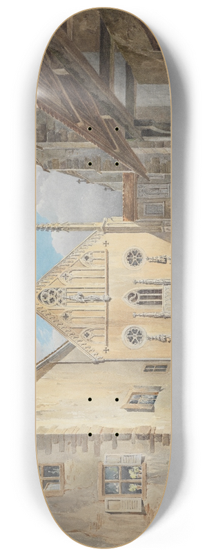 Carl Ludwig Frommel - Hof des Klosters Lichtenthal bei Baden-Baden mit der Frstenkapelle 8.25 inch art skate deck