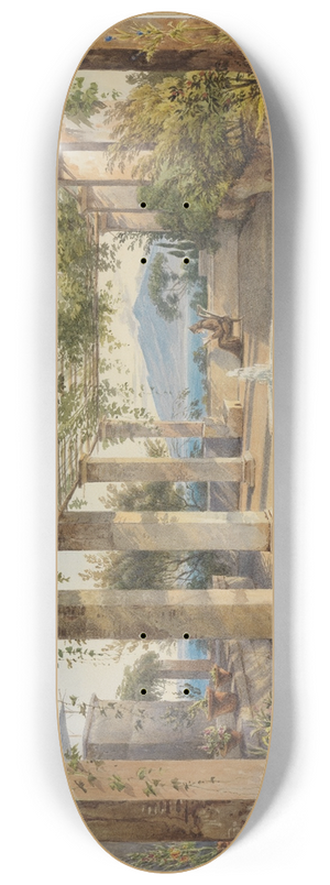 Carl Ludwig Frommel - Laubengang der Villa Cucumella in Sorrent 8.25 inch art skate deck