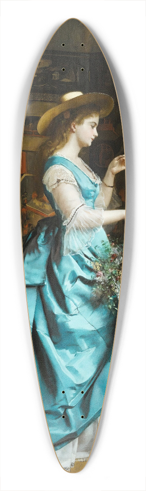 Eugne Accard - Young Lady With a Parrot 39.3 inch art pintail longboard deck