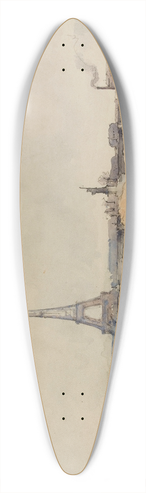 Eugne Bjot - Vue du quai dAuteuil et du pont de Grenelle 39.3 inch art pintail longboard deck Eugne Bjot - Vue du quai dAuteuil et du pont de Grenelle 39.3 inch art pintail longboard deck