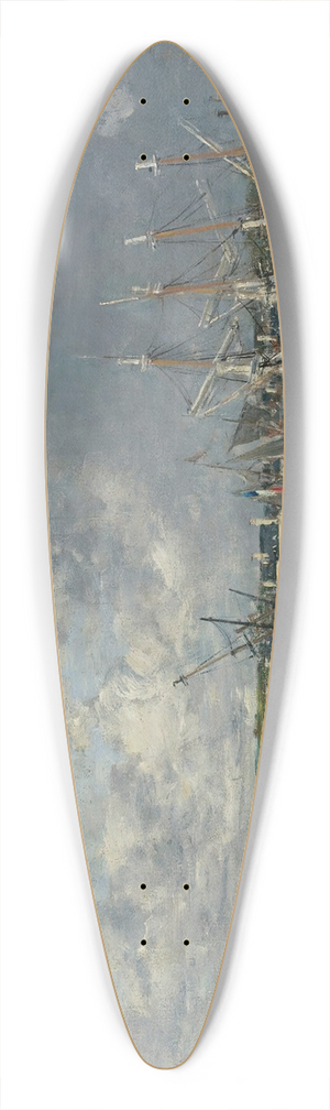 Eugne Boudin - Bateaux Lancre Dans Le Port, Portrieux 39.3 inch art pintail longboard deck