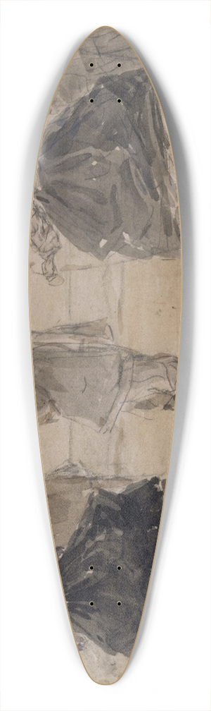 Eugne Boudin - Groupe au bord de la mer 39.3 inch art pintail longboard deck