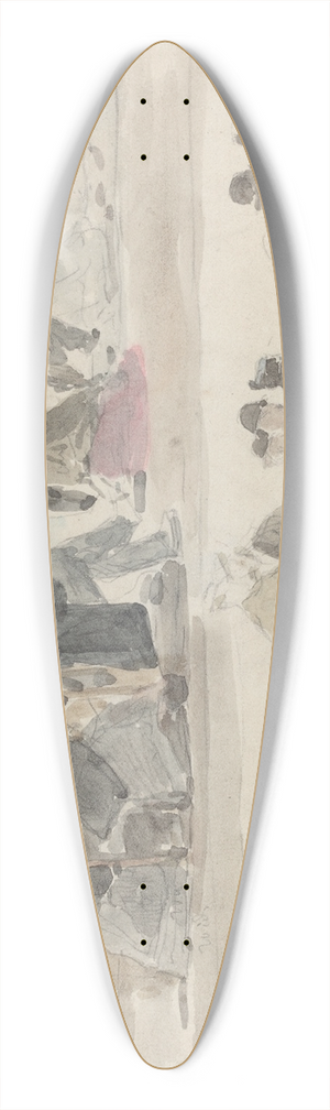 Eugne Boudin - Ladies and Gentlemen on the Beach, in Two Registers 39.3 inch art pintail longboard deck