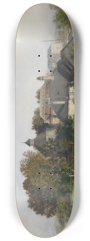 Carl Massmann - Motiv aus einem Vorort Wiens 8.25 inch art skate deck