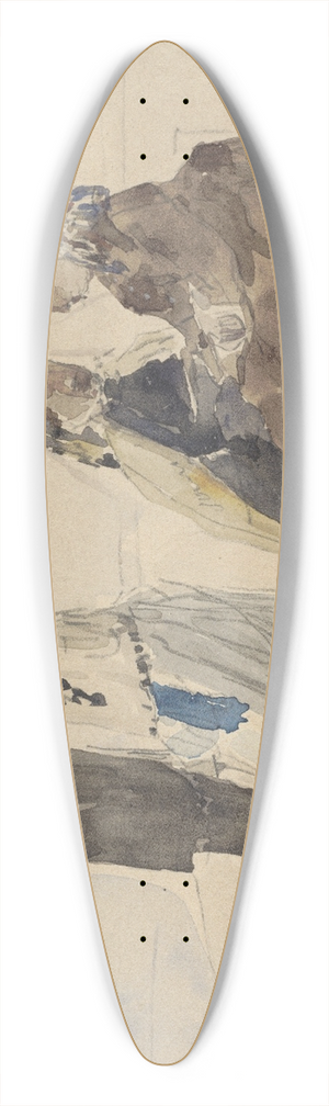 Eugne Boudin - Two Ladies Seated and a Couple Walking on the Beach 39.3 inch art pintail longboard deck
