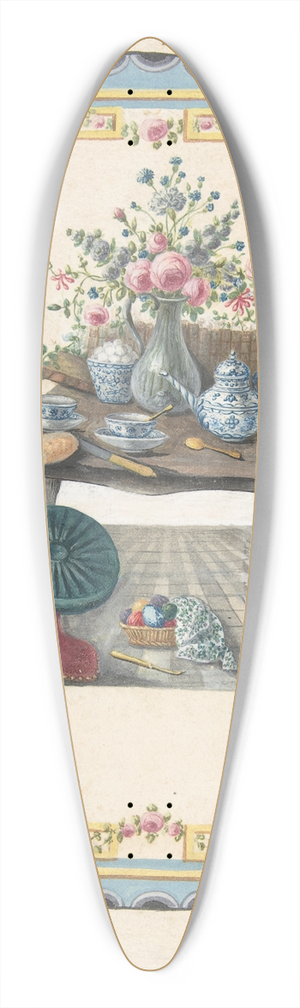 Eugne Charpentier - Design for a Firescreen with a Table with a Vase of Flowers, Books, and Teapot 39.3 inch art pintail longboard deck