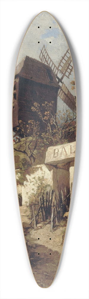 Eugne Ciceri - Le Moulin de la Galette  Montmartre 39.3 inch art pintail longboard deck