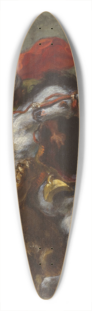 Eugne Delacroix - Arab Horseman Attacked by a Lion 39.3 inch art pintail longboard deck Eugne Delacroix - Arab Horseman Attacked by a Lion 39.3 inch art pintail longboard deck