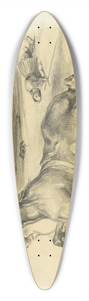 Eugne Delacroix - Fallen Horse and Dead Knight 39.3 inch art pintail longboard deck Eugne Delacroix - Fallen Horse and Dead Knight 39.3 inch art pintail longboard deck
