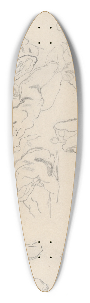 Eugne Delacroix - Figure Studies after Rubenss Fall of the Rebel Angels 39.3 inch art pintail longboard deck Eugne Delacroix - Figure Studies after Rubenss Fall of the Rebel Angels 39.3 inch art pintail longboard deck