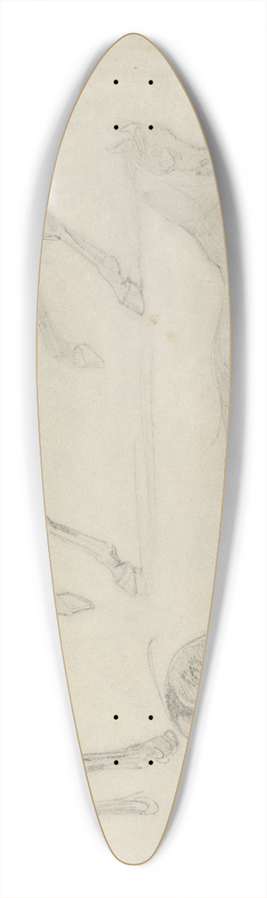 Eugne Delacroix - Four Studies of Horses 39.3 inch art pintail longboard deck
