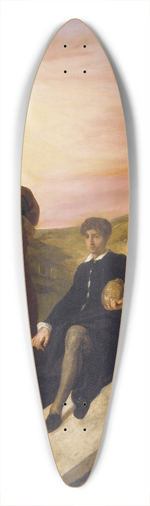 Eugne Delacroix - Hamlet and Horatio at the Cemetery 39.3 inch art pintail longboard deck
