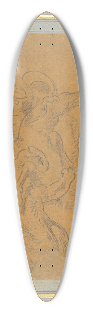Eugne Delacroix - Lion Attacking a Horse with Rider (Sketch for The TigerHunt) 39.3 inch art pintail longboard deck