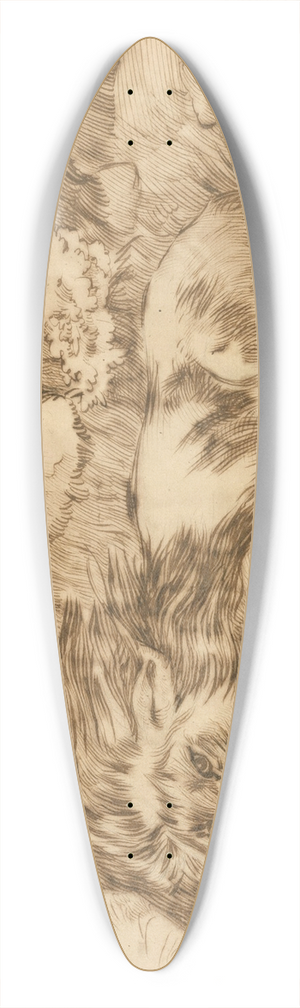 Eugne Delacroix - Lion Devouring a Rabbit 39.3 inch art pintail longboard deck