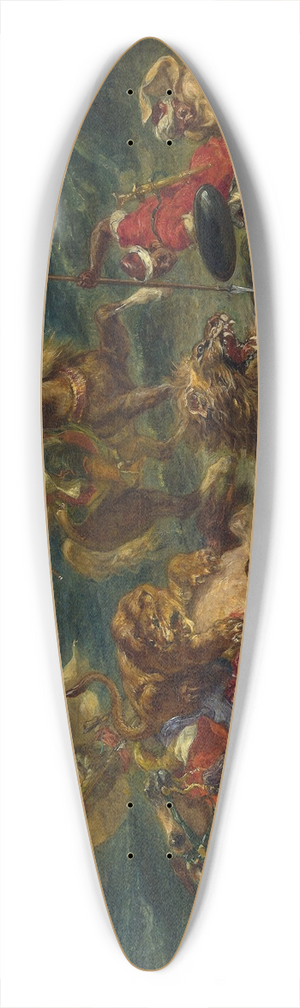 Eugne Delacroix - Lion Hunt 39.3 inch art pintail longboard deck