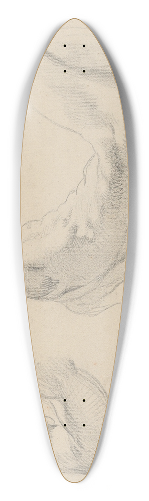 Eugne Delacroix - Studies of a Fallen Male Nude for Hercules and the Horses of Diomedes 39.3 inch art pintail longboard deck