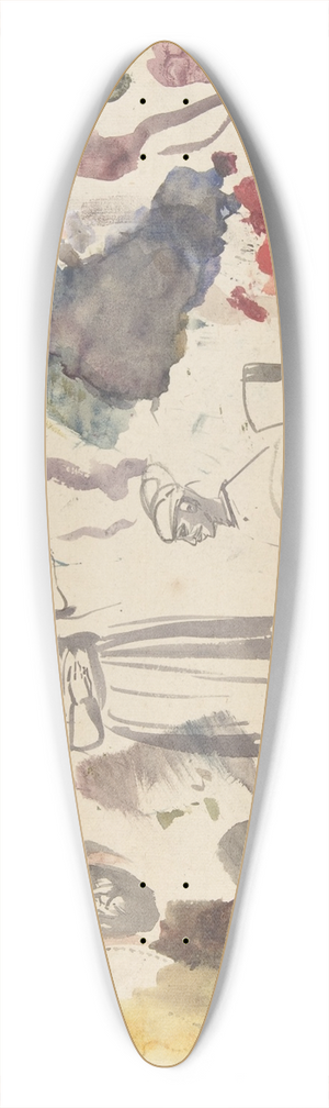 Eugne Delacroix - Studies of male heads and a standing male figure 39.3 inch art pintail longboard deck