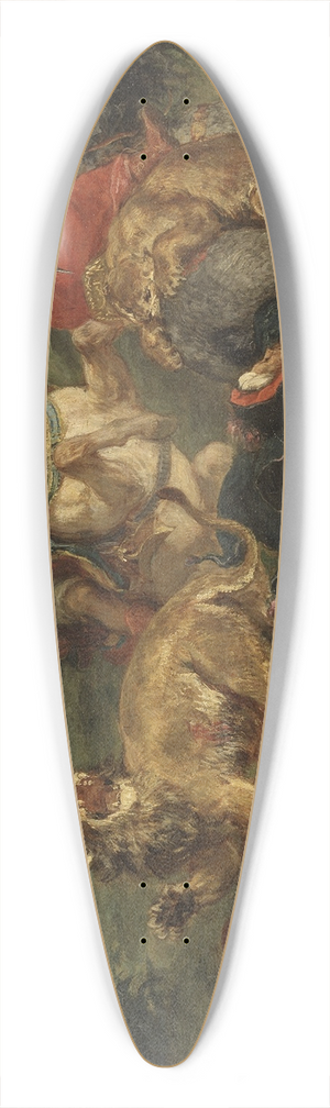 Eugne Delacroix - The Lion Hunt 39.3 inch art pintail longboard deck