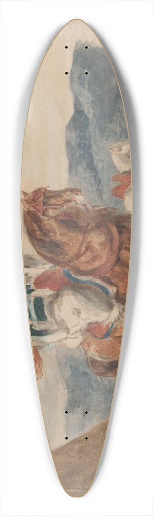 Eugne Delacroix - Three Arab Horsemen at an Encampment 39.3 inch art pintail longboard deck