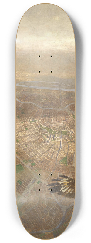 Carl Moll - Blick auf Wien aus der Ballonhhe von 3000m ber der Schnbrunner Gloriette 8.25 inch art skate deck