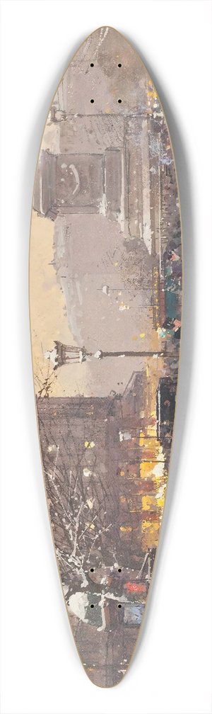Eugne Galien-Laloue - Figures in the snow, the Place de Concorde, Paris 39.3 inch art pintail longboard deck