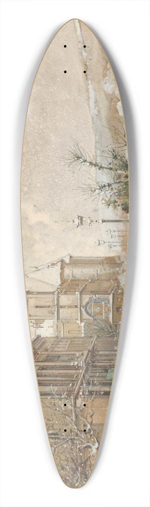 Eugne Galien-Laloue - Le March aux fleurs 39.3 inch art pintail longboard deck