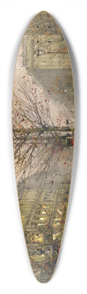 Eugne Galien-Laloue - Les Grands Boulevards, Paris 39.3 inch art pintail longboard deck