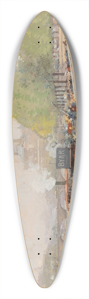 Eugne Galien-Laloue - Quai de Passy 39.3 inch art pintail longboard deck