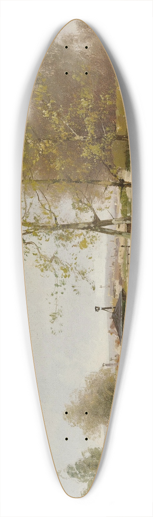 Eugne Galien-Laloue - The Pond At The Edge Of The Village 39.3 inch art pintail longboard deck