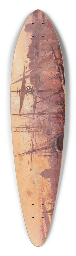 Eugne Galien-Laloue - Voiliers  quai en Normandie 39.3 inch art pintail longboard deck