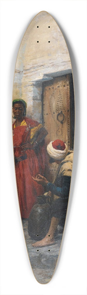 Eugne Girardet - Conversation A La Fontaine 39.3 inch art pintail longboard deck