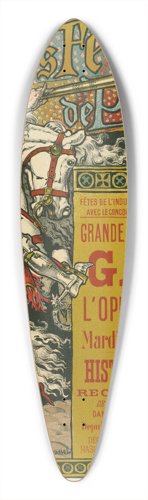 Eugne Grasset - Ftes De Paris 39.3 inch art pintail longboard deck