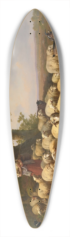 Eugne Joseph Verboeckhoven - AShepherdess With Her Flock 39.3 inch art pintail longboard deck
