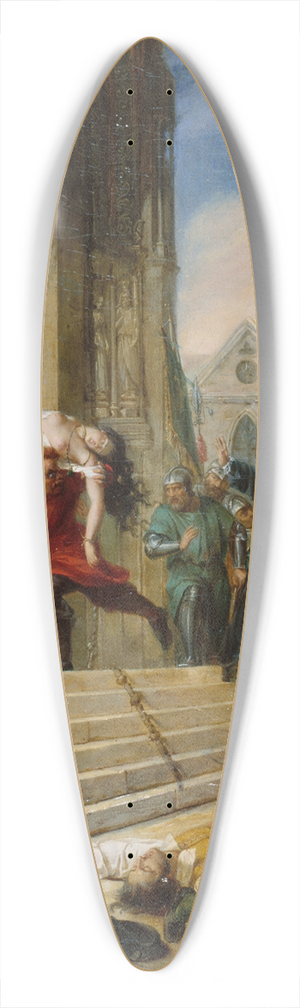 Eugnie Henry - Quasimodo sauvant la Esmeralda des mains de ses bourreaux 39.3 inch art pintail longboard deck