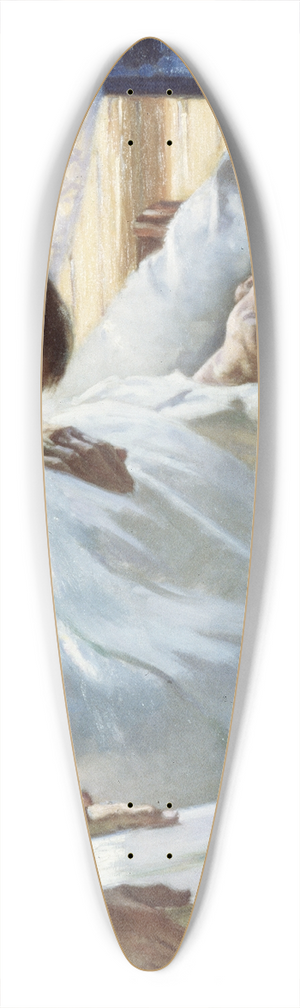 Eva Bonnier - Reflection in Blue 39.3 inch art pintail longboard deck