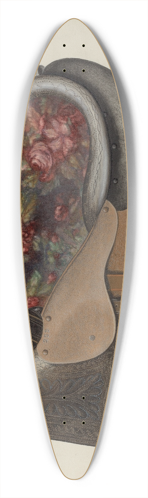 Eva Fox and Harry Mann Waddell - Side Saddle 39.3 inch art pintail longboard deck