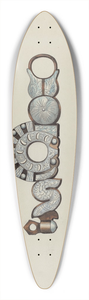 Eva Fox and Harry Mann Waddell - Spanish Spade Bit 39.3 inch art pintail longboard deck