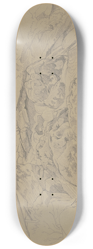 Carl Morgenstern - Holzbrcke ber Felsengerll bei Hallstadt 8.25 inch art skate deck