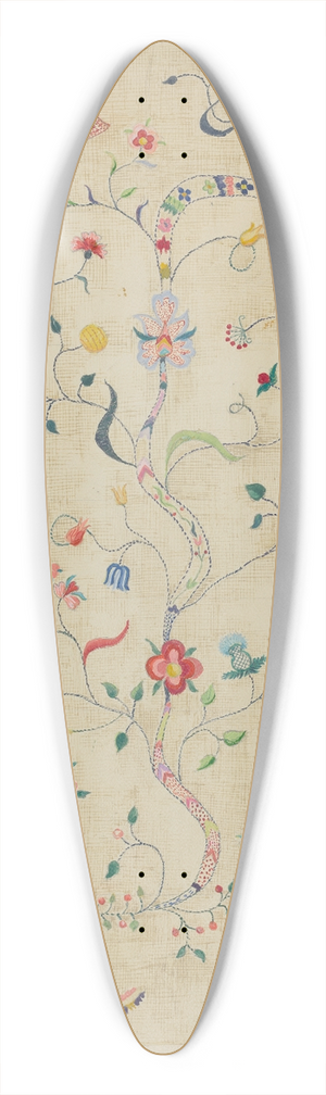 Fanchon Larzelere - Crewel Embroidery 39.3 inch art pintail longboard deck