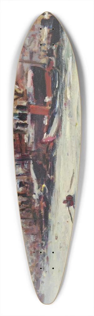Fausto Zonaro - Port Of Galata, Istanbul 39.3 inch art pintail longboard deck