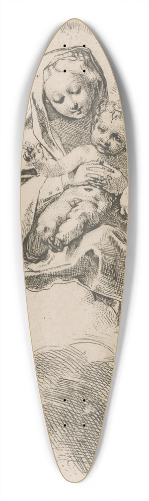 Federico Barocci - Virgin and Child in theClouds 39.3 inch art pintail longboard deck