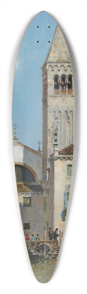 Federico del Campo - View of Venice 39.3 inch art pintail longboard deck