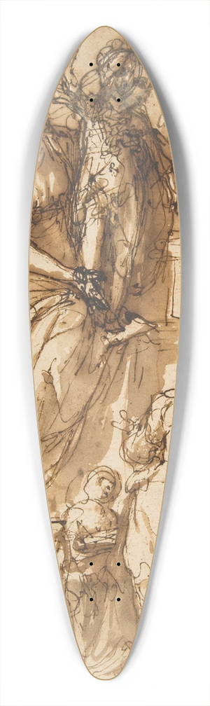 Federico Zuccaro - The Virgin and Child with Saint Joseph, Attendant Angels, and a Group of Supplicants 39.3 inch art pintail longboard deck
